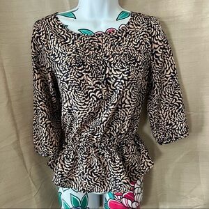 Blush Navy Print Blouse